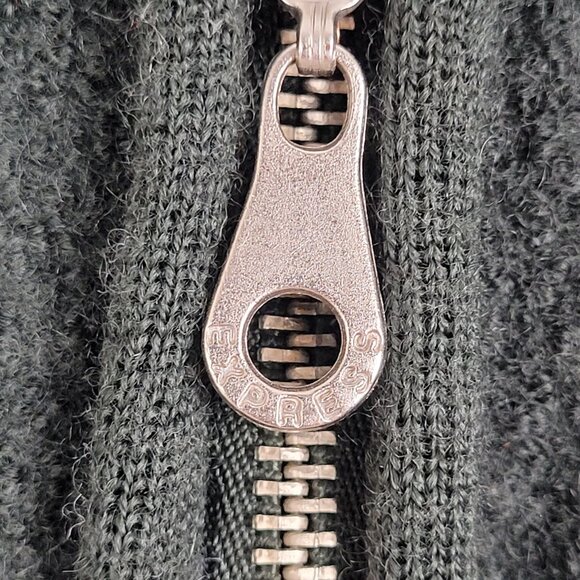 Vintage EXPRESS Forest Green Felted Wool Zip Up Vest XS/SMALL - Picture 5 of 7